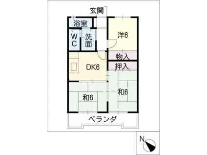 ハイツ塚本(3DK/2階)の間取り写真