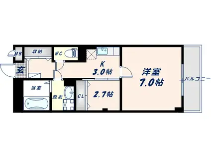 アルム久宝寺(2K/1階)の間取り写真