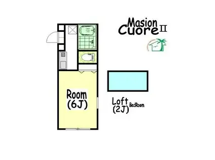 メゾンクォーレII(1K/1階)の間取り写真