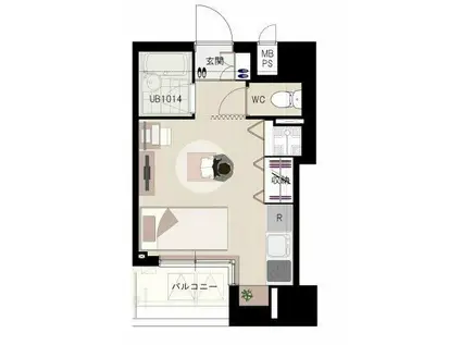 グランディール(ワンルーム/3階)の間取り写真