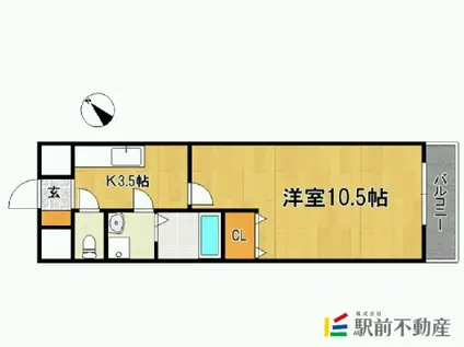 エクセル野田(1K/4階)の間取り写真