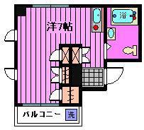 アルファビル(ワンルーム/3階)の間取り写真