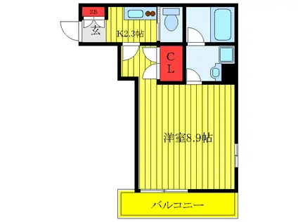 LECIEL大山(1K/3階)の間取り写真