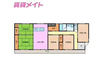 ネバーランドユミ(5LDK/1階)の間取り写真