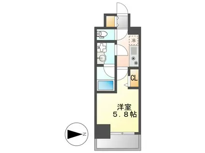 ディアレイシャス泉(1K/7階)の間取り写真