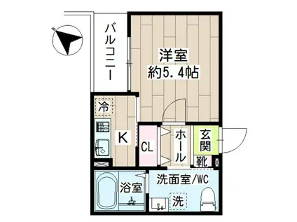 NERO南林間(1K/3階)の間取り写真