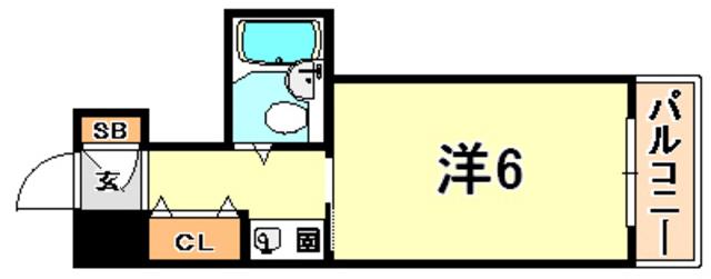 ラ・セーヌ六甲(1K/2階)の間取り写真