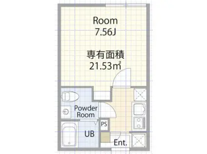 エテルノヴァローレ草加II(1K/2階)の間取り写真