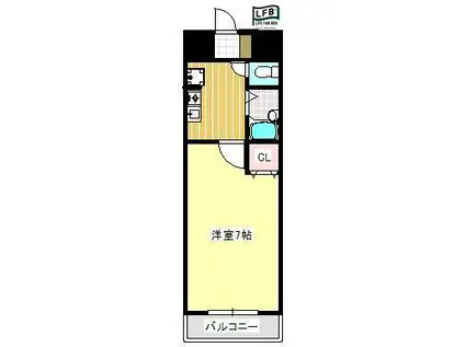 サンヒルズ八千代(1K/8階)の間取り写真