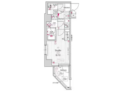 ガーラ横濱関内グランドステージ(1K/8階)の間取り写真