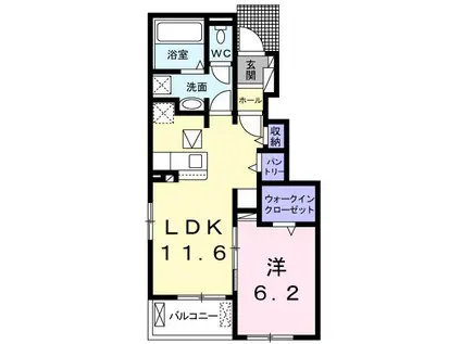 ラ グラン ヴィーダ 赤穂I(1LDK/1階)の間取り写真
