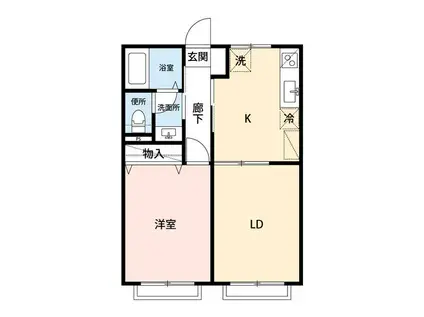 EXCEL HILL(1LDK/2階)の間取り写真