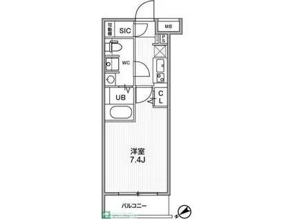 GENOVIA京成立石IVSKYGARDEN(1K/3階)の間取り写真