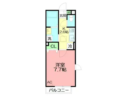 オーガスト螢(1K/1階)の間取り写真