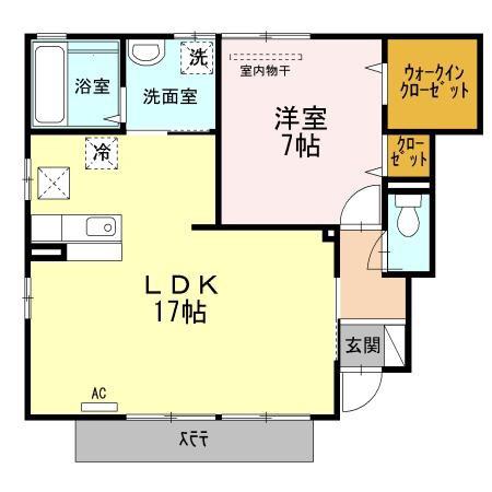 RAFFINE花棚(1LDK/1階)の間取り写真