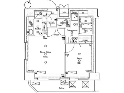 グランヴァン板橋本町II(1LDK/10階)の間取り写真