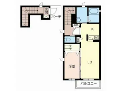 ドミールユース(1LDK/2階)の間取り写真