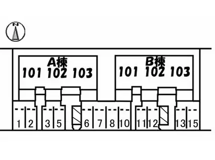 ファビュラス-U B棟(3LDK/1階)の間取り写真
