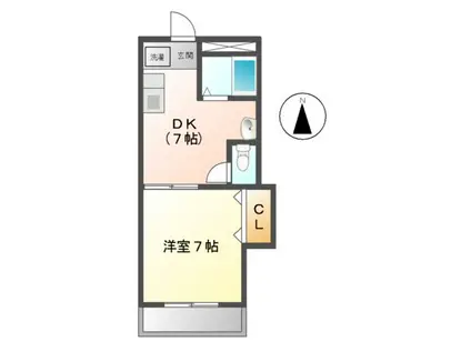 サウスヴィレッジ(1DK/1階)の間取り写真
