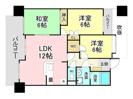 サンライフ片野III(3LDK/14階)の間取り写真