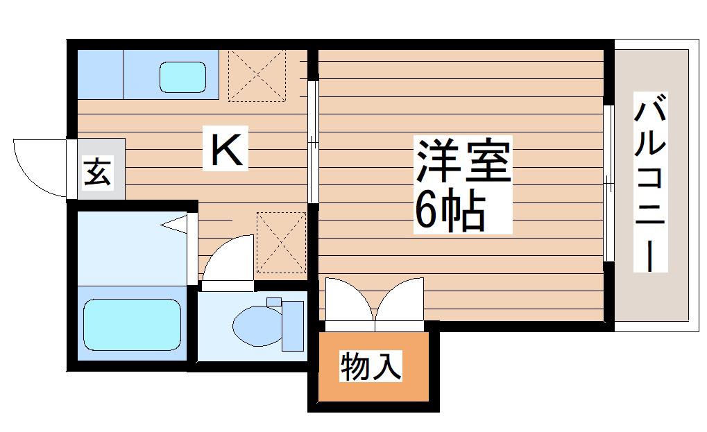 エルメゾン荒町(1K/1階)の間取り写真