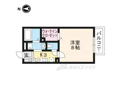 ルレールFⅡ(1K/2階)の間取り写真