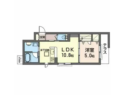 コンフォート池田室町(1LDK/1階)の間取り写真
