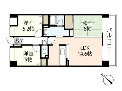 第2ライブコーポ辰広(3LDK/2階)の間取り写真