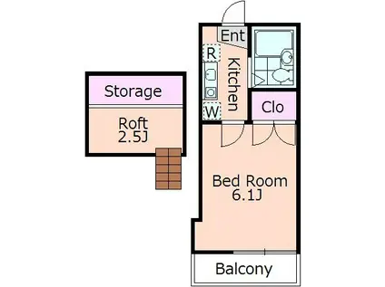あかるハイム18(1K/1階)の間取り写真