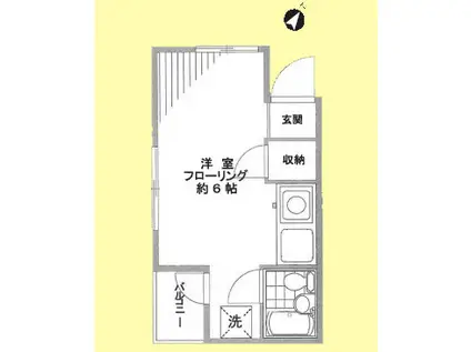 パル赤羽(ワンルーム/2階)の間取り写真