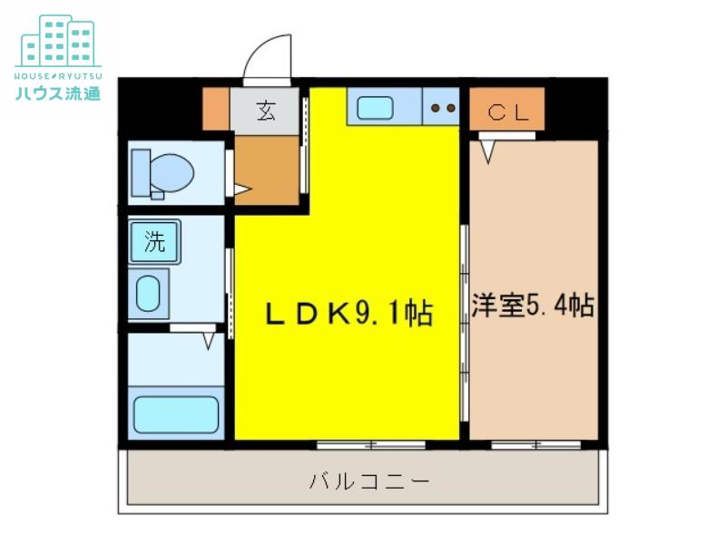 ハイグランデ矢上(1LDK/2階)の間取り写真