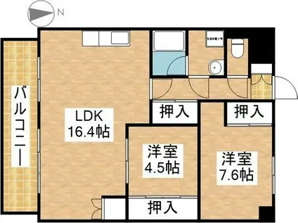 第2小島ビル(2LDK/4階)の間取り写真