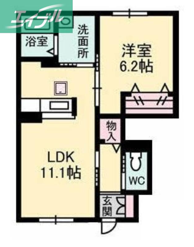 シャーメゾン晟(1LDK/1階)の間取り写真
