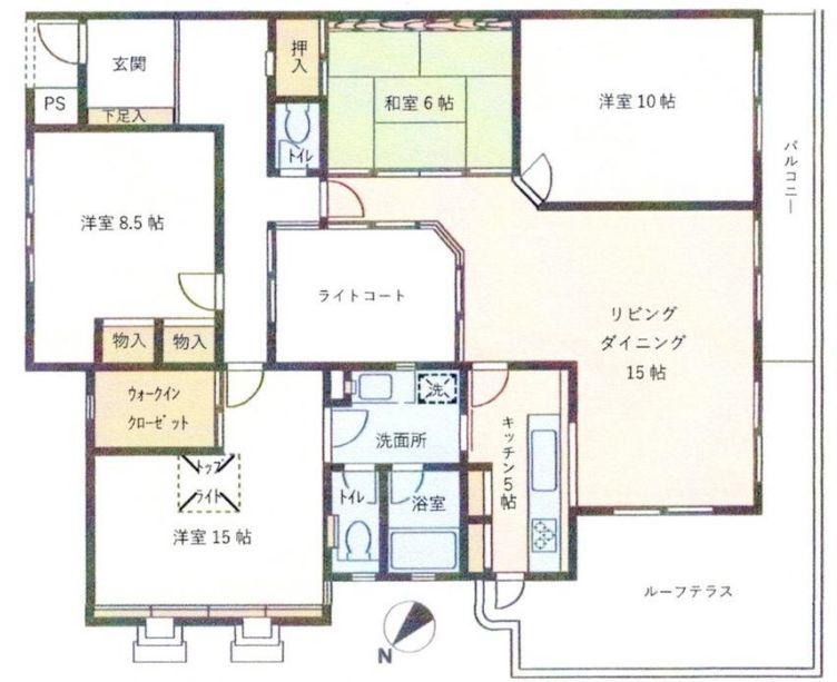 パストラーレ目黒(4LDK/3階)の間取り写真