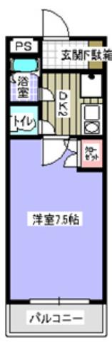 エメローズ中津原(1K/1階)の間取り写真