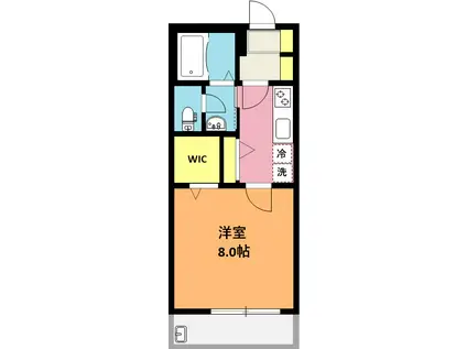 レジェンドS(1K/1階)の間取り写真