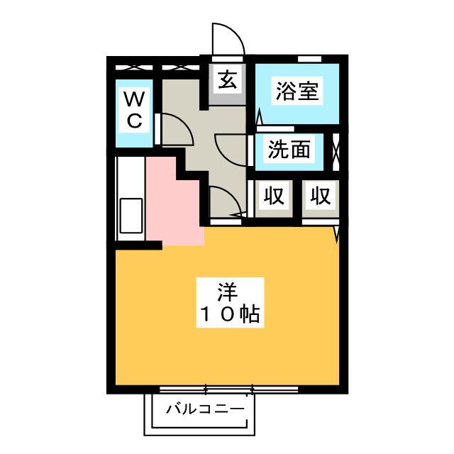 ファミールハイムC(ワンルーム/2階)の間取り写真