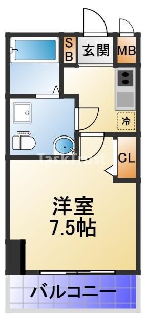 メインステージ西天満TS SQUARE(1K/2階)の間取り写真