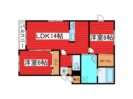 南18条西8丁目AP(2LDK/2階)の間取り写真