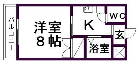 ビアンヌール四ツ池公園(1K/3階)の間取り写真