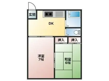 アローハイツ(2DK/2階)の間取り写真