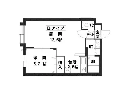 グランメールライラック(1LDK/2階)の間取り写真
