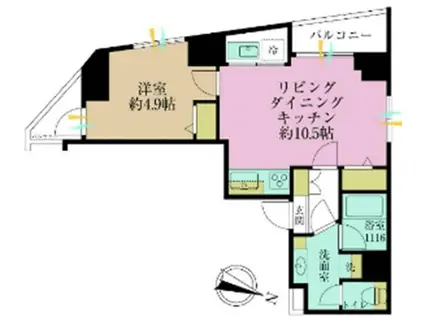 プレール日本橋壱番館(1LDK/8階)の間取り写真