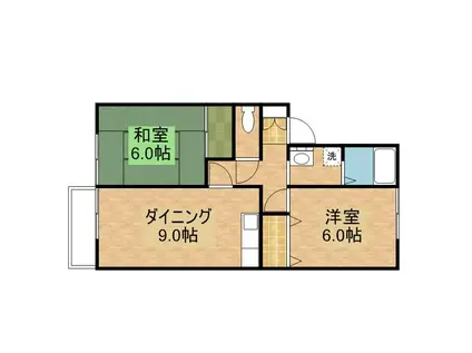 TAMAKIIII(2LDK/2階)の間取り写真