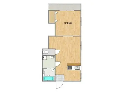 マンション山口(1LDK/2階)の間取り写真