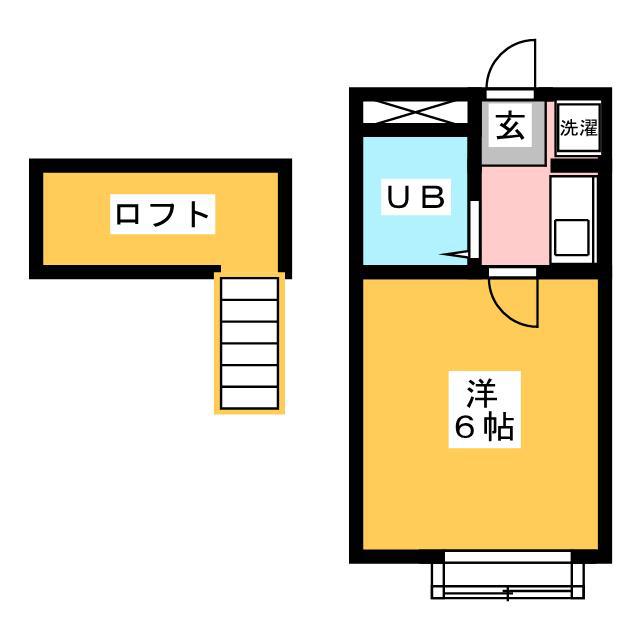 コスモハイツ泉(1K/2階)の間取り写真