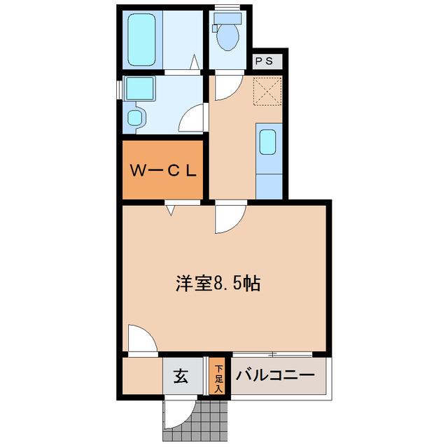 レーヴI番館(1K/1階)の間取り写真