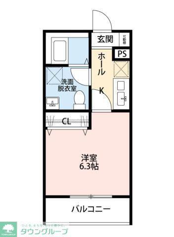 ルナモンド大和田(1K/2階)の間取り写真