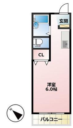 ハイランドビュー鶴川2(1K/1階)の間取り写真