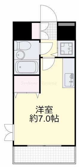 ダイアパレス弓之町(ワンルーム/9階)の間取り写真
